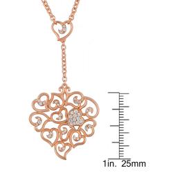 18k Pink Gold 1/3ct TDW Diamond Heart Necklace (G-H, VS1-VS2)
