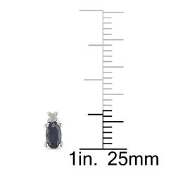 Sterling Silver Black Sapphire and Diamond Earrings