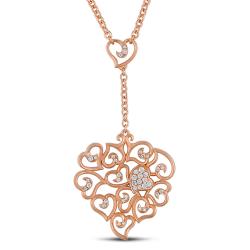 18k Pink Gold 1/3ct TDW Diamond Heart Necklace (G-H, VS1-VS2)