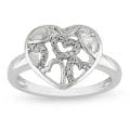 Sterling Silver 1/10ct TDW Diamond Heart Ring (G-H, I2-I3)
