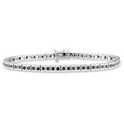 Sterling Silver 1ct TDW Black Diamond Tennis Bracelet