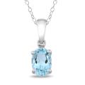 Sterling Silver Blue Topaz and Diamond Accent Necklace