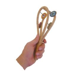 Wooden Double Fork Bottle Cap Rattle Sistrum/ Tambourine - (Ghana)