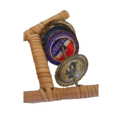 Wood African Sistrum Bottle Cap Fork Rattle (Ghana)