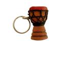 Wood and Leather Djembe Drum Keychain (Ghana)