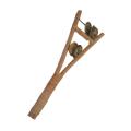 Wood African Sistrum Bottle Cap Fork Rattle (Ghana)