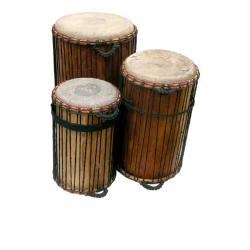 Classic Dunun 3-piece African Bass Drums (Ghana)