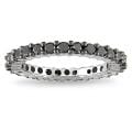 Miadora Sterling Silver 1ct TDW Black Diamond Eternity Ring
