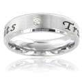 Stainless Steel 'True Love Waits' Cubic Zirconia Band