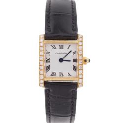Pre-owned Cartier Women's Tank Francaise 18k Yellow Gold Diamond Watch