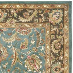 Handmade Heritage Blue/ Brown Wool Rug (9'6 x 13'6)