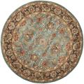 Handmade Heritage Blue/ Brown Wool Rug (6' Round)