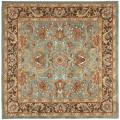 Handmade Heritage Blue/ Brown Wool Rug (8' Square)