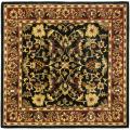 Handmade Heritage Black/ Red Wool Rug (8' Square)