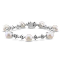 Sterling Silver Cubic Zirconia White Bracelet (8.5-9 mm)