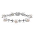 Sterling Silver Cubic Zirconia White Bracelet (8.5-9 mm)