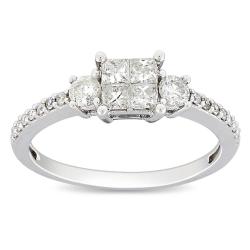 Miadora 14k White Gold 3/4ct TDW Diamond Engagement Ring (G-H, I2-I3)