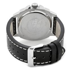 Invicta Men's 'Invicta II' Silver Dial Black Leather Strap Watch