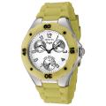 Invicta Women's 'Angel' White Dial Yellow Green Silicon Strap Watch