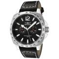 Invicta Men's 'Invicta II' Black Dial Black Leather Strap Watch