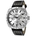 Invicta Men's 'Invicta II' Silver Dial Black Leather Strap Watch