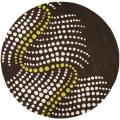 Handmade Soho Waves Brown New Zealand Wool Rug (6' Round)