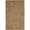 Handmade Soho Roses Brown New Zealand Wool Rug (5'x 8')
