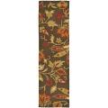 Handmade Blossom Gardens Brown Wool Rug (2'3 x 8')