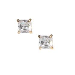 14K Yellow Gold Cubic Zirconia Stud Earrings