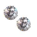 14k White Gold Cubic Zirconia Stud Earrings