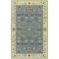 Hand-hooked Blue Country Home Rug (6' x 6'RND)