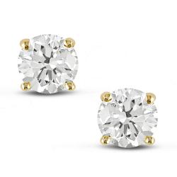 14k Yellow Gold 1 1/4ct TDW Certified Diamond Stud Earrings (H-I, SI1-SI2)