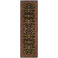 Handmade Heritage Heirloom Black/ Red Wool Runner (2'3 x 20')