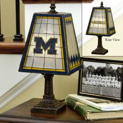 Michigan Wolverines 14-inch Art Glass Lamp
