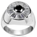 14k White Gold Men's 3 1/3ct TDW Black and White Diamond Band (F-G, VS1-VS2)