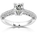 Palladium 1 1/8ct TDW Certifed Diamond Engagement Ring (G, VS2)