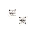Sterling Silver Princess-cut Cubic Zirconia Stud Earrings