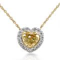 14k Gold 1 1/5ct TDW Certified Yellow Diamond Necklace (H-I, SI1-SI2)