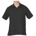 Men's Organic Cotton Black Short Sleeve Button-front Shirt (Guatemala)
