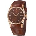 Skagen Men's 'Leather' Rose Goldplated Automatic Watch