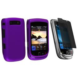 Purple Rubber Case/ Privacy Filter for BlackBerry Torch 9800