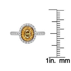 18k Two-tone Gold 3/5ct TDW Yellow and White Diamond Ring (G-H, SI2)