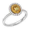 18k Two-tone Gold 3/5ct TDW Yellow and White Diamond Ring (G-H, SI2)