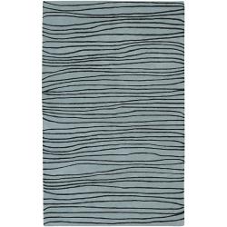 Hand-tufted Painterly Blue Wool Rug (3'3 x 5'3)