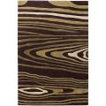 Hand-tufted Contemporary Brown Striped Retro Chic Green Abstract Rug (3'6 x 5'6)