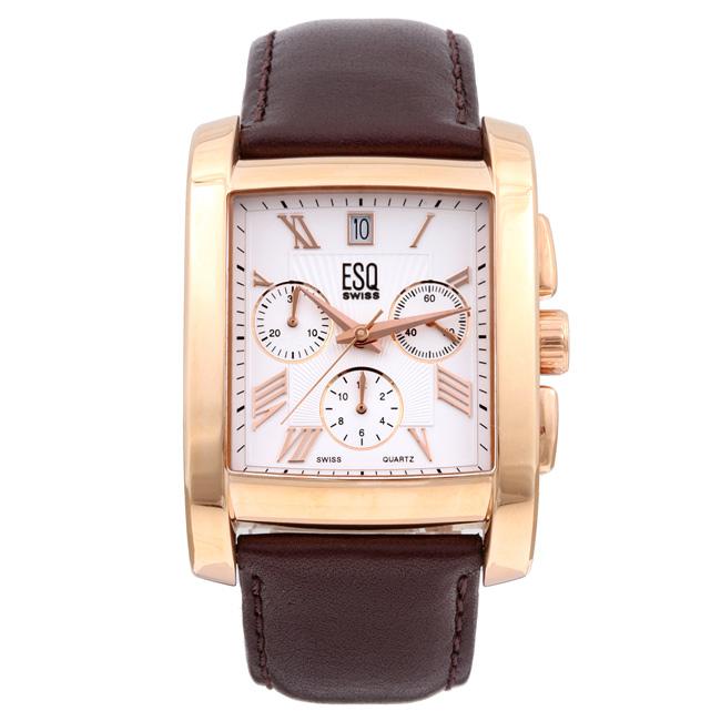 white dial brown leather strap watch