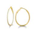 14k Gold and Silver 1/5ct TDW Diamond Oval Hoop Earrings (H-I, I2-I3)
