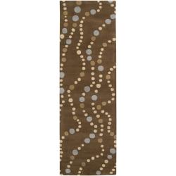 Hand-tufted Mayflower Brown Wool Rug (3' x 12')