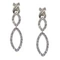 Sterling Silver Cubic Zirconia Double Marquise Dangle Earrings