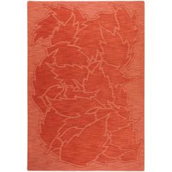 Hand-loomed Embossed Orange Wool Rug (3'3 x 5'3)